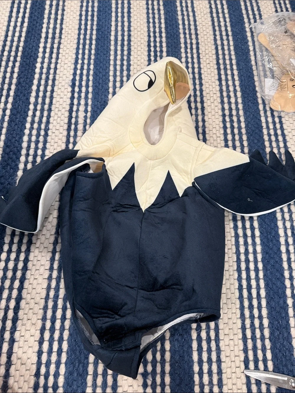 Kids Eagle Mascot Costume - Navy and Cream
